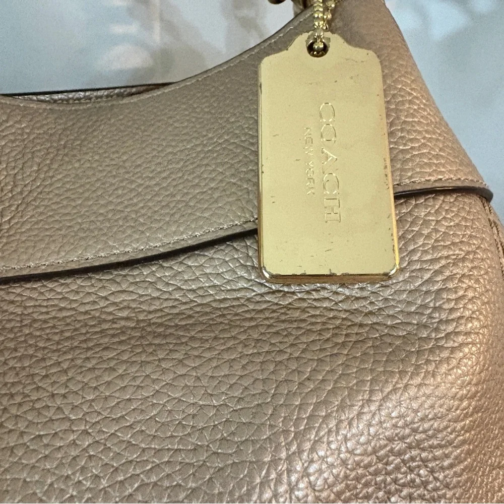 Coach Lexy Platinum Triple Compartment Shoulder Bag Purse Gold Hardware - Picture 10 of 16